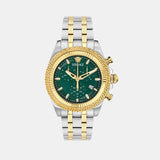 Fornax Men Quartz Green Dial Chronograph Stainless Steel Watch VE0W00425