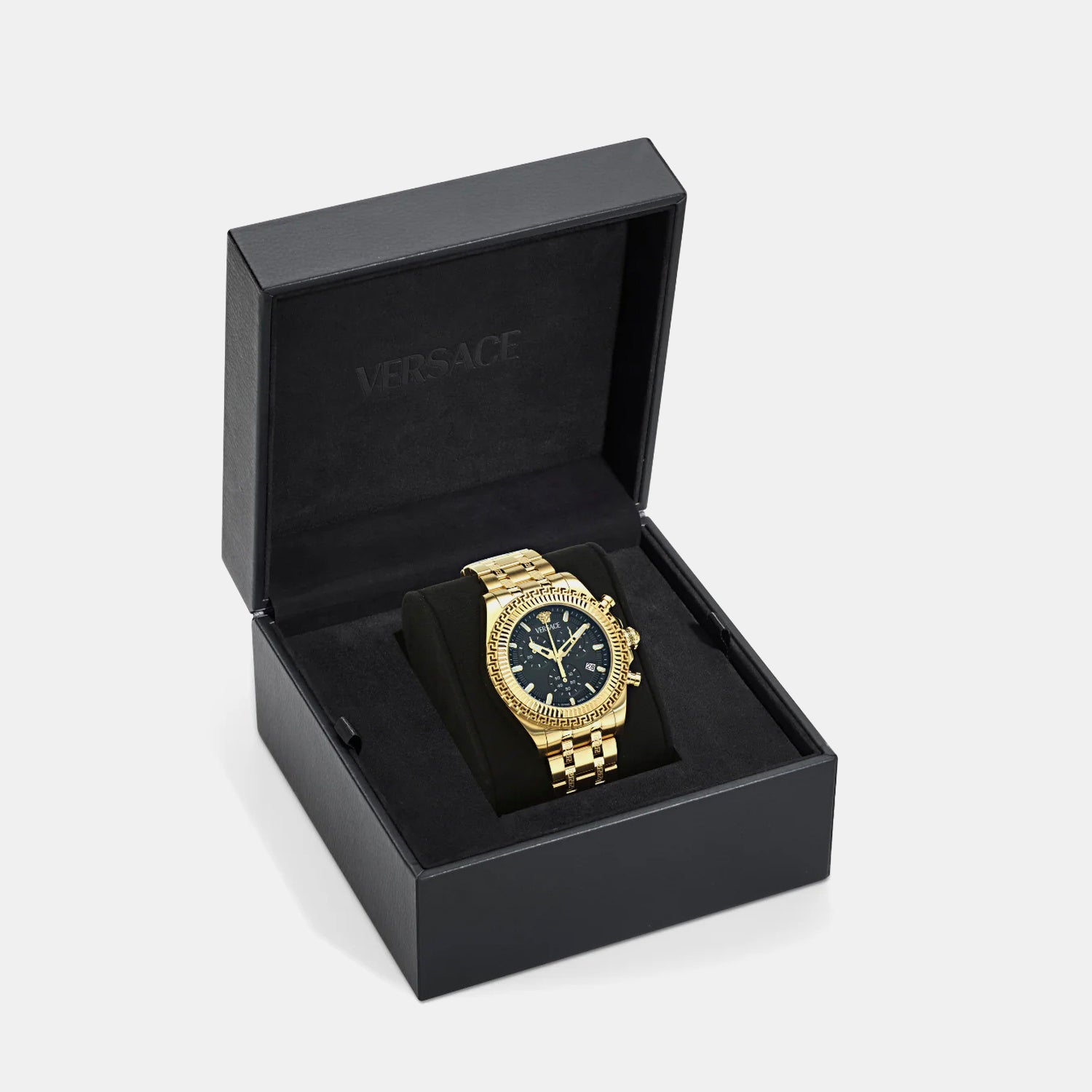 Versace Fornax (Wc-0W) Men Quartz Black Dial Chronograph Stainless Steel Watch VE0W00525