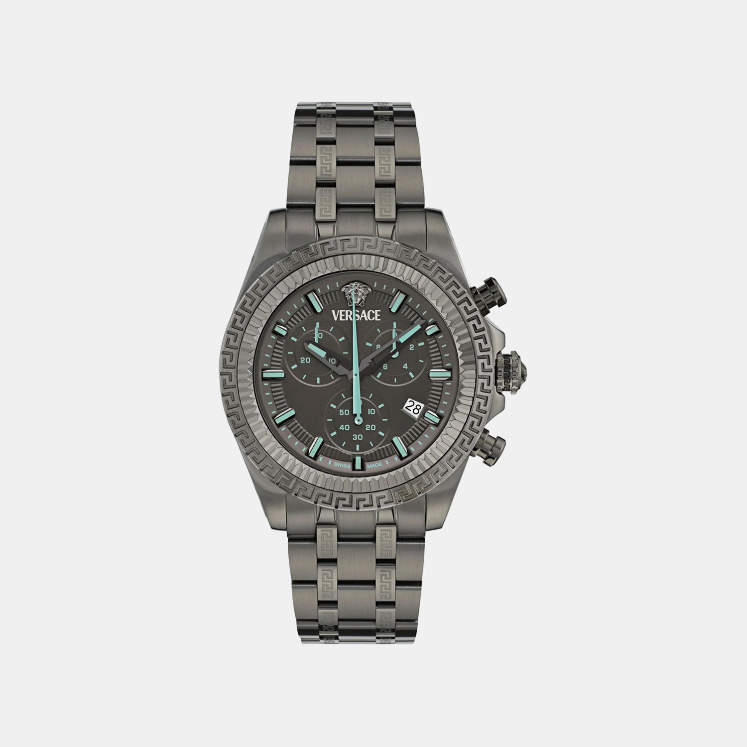Versace Fornax (Wc-0W) Men Quartz Grey Dial Chronograph Stainless Steel Watch VE0W00625
