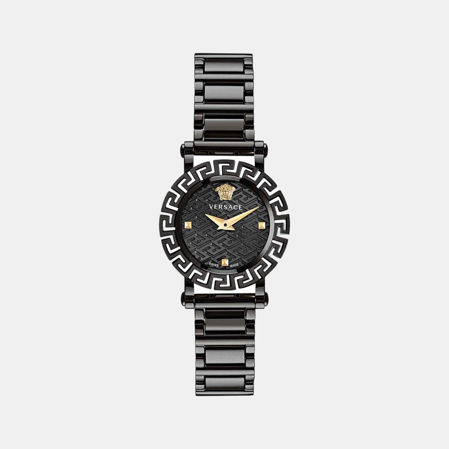 Greca Women Quartz Black Dial Analog Stainless Steel Watch VE2Q00522