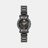 Greca Women Quartz Black Dial Analog Stainless Steel Watch VE2Q00522