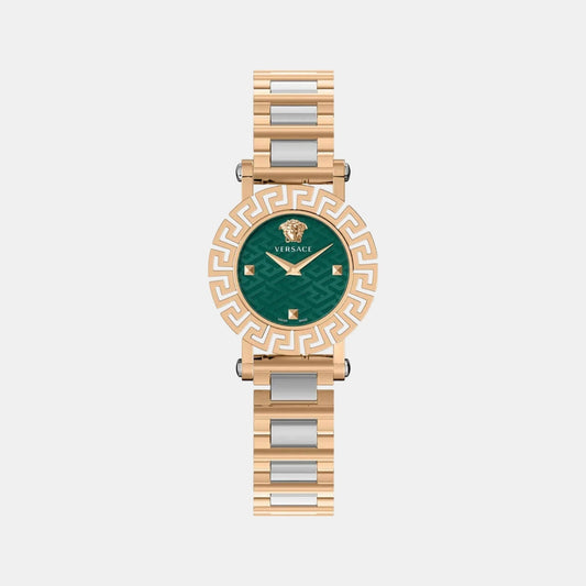 Greca Glam Women Quartz Green Dial Analog Stainless Steel Watch VE2Q00724