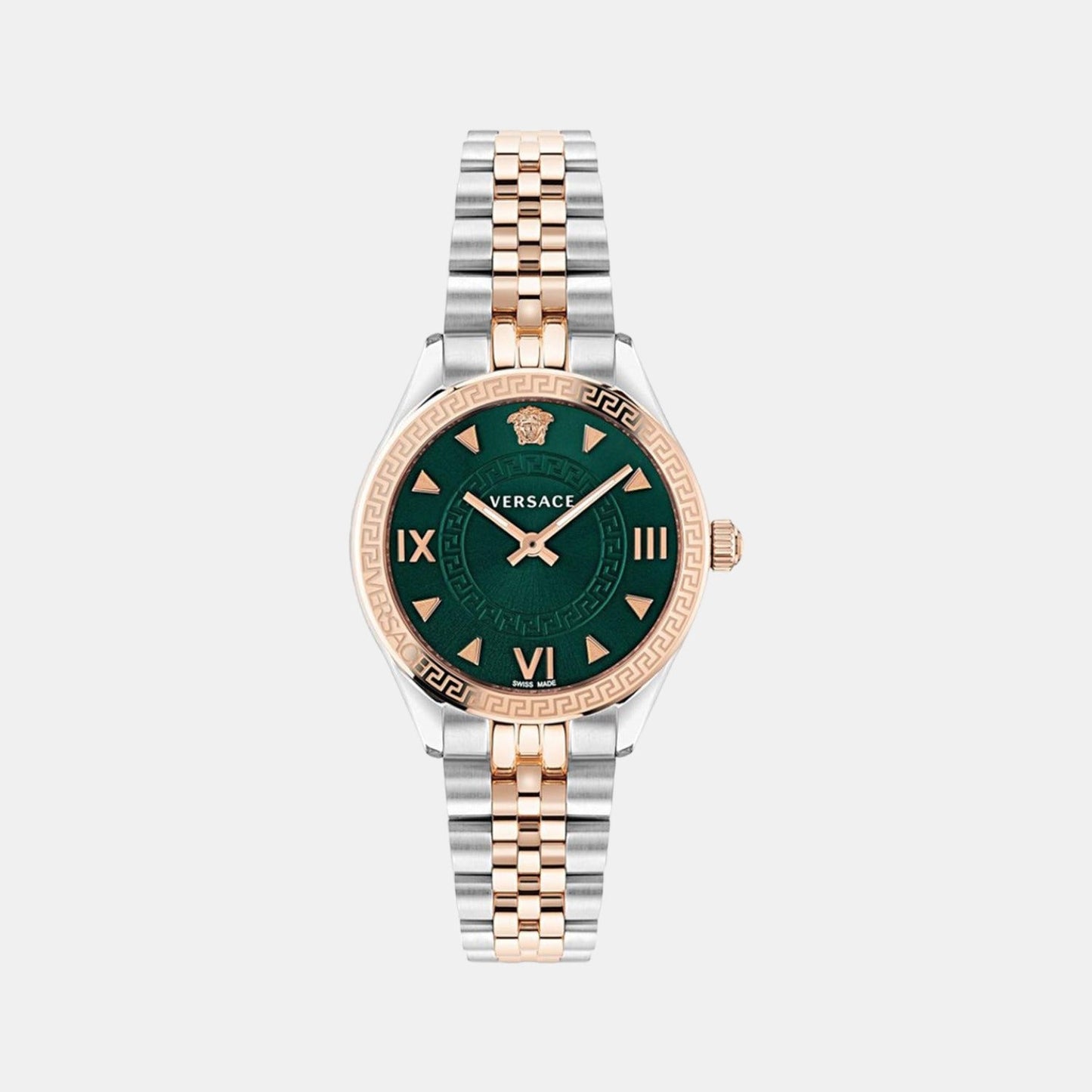 Hellenyium Women Quartz Green Dial Analog Stainless Steel Watch VE2S00422