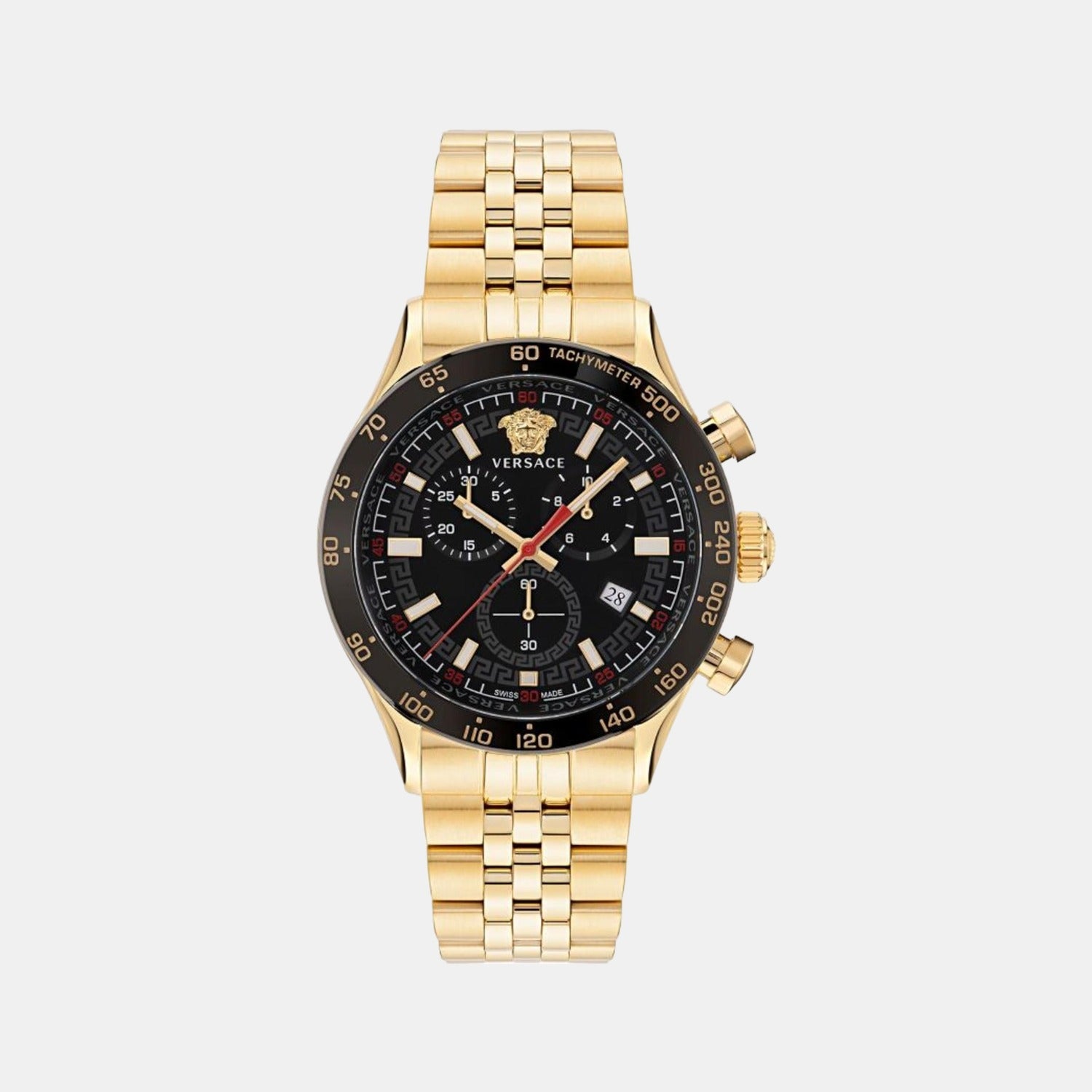Hellenyium Men Quartz Black Dial Chronograph Stainless Steel Watch VE2U00622