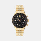 Hellenyium Men Quartz Black Dial Chronograph Stainless Steel Watch VE2U00622