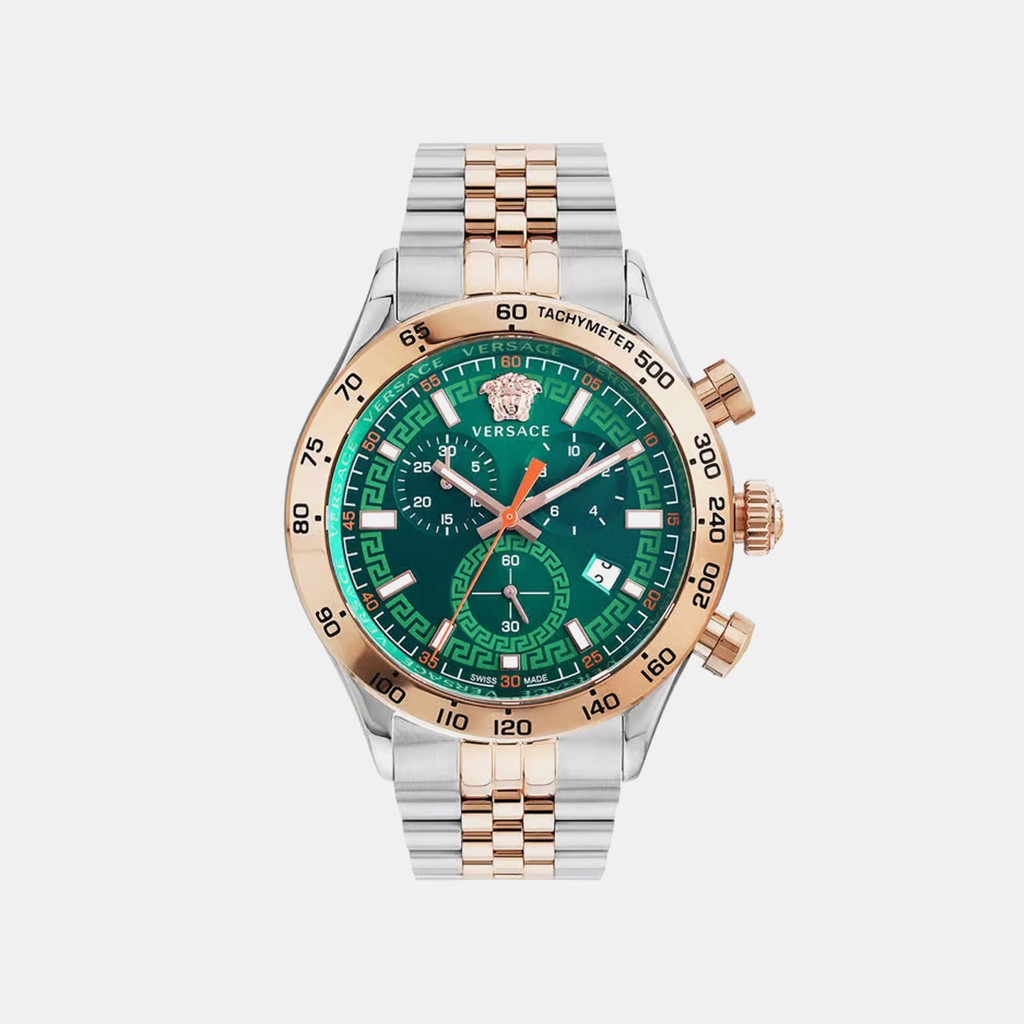Hellenyium Men Quartz Green Dial Chronograph Stainless Steel Watch VE2U00924