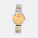 Greca Women Quartz Gold Dial Analog Stainless Steel Watch VE3D00422