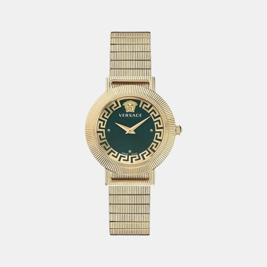 Women Quartz Green Dial Analog Stainless Steel Watch VE3D00522