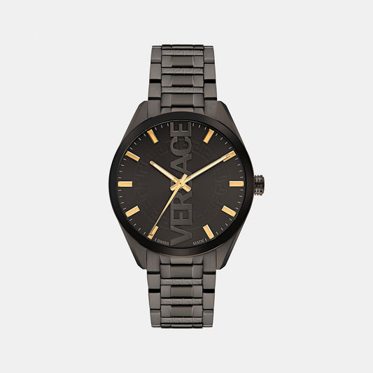V-Vertical Men Quartz Grey Dial Analog Stainless Steel Watch VE3H00522