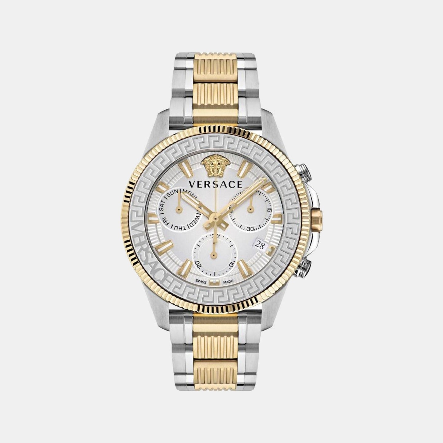 Greca Men Quartz Silver Dial Chronograph Stainless Steel Watch VE3J00522