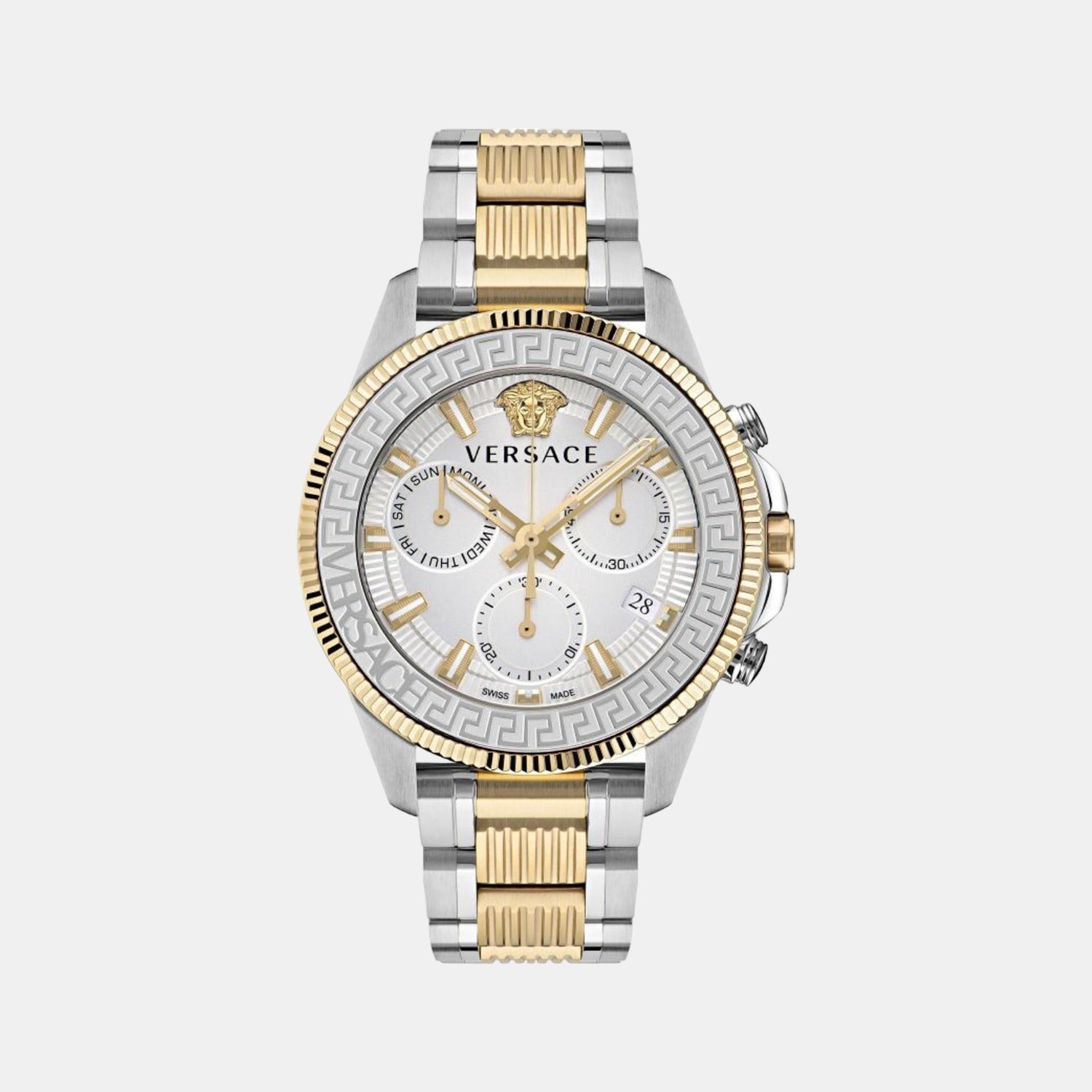 Greca Men Quartz Silver Dial Chronograph Stainless Steel Watch VE3J00522