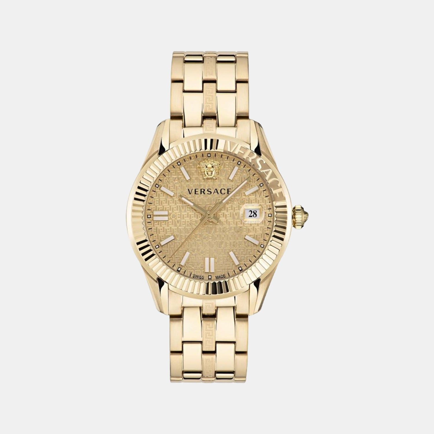 Greca Men Quartz Gold Dial Analog Stainless Steel Watch VE3K00522