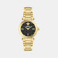 Greek Women Quartz Black Dial Analog Stainless Steel Watch VE5B00625