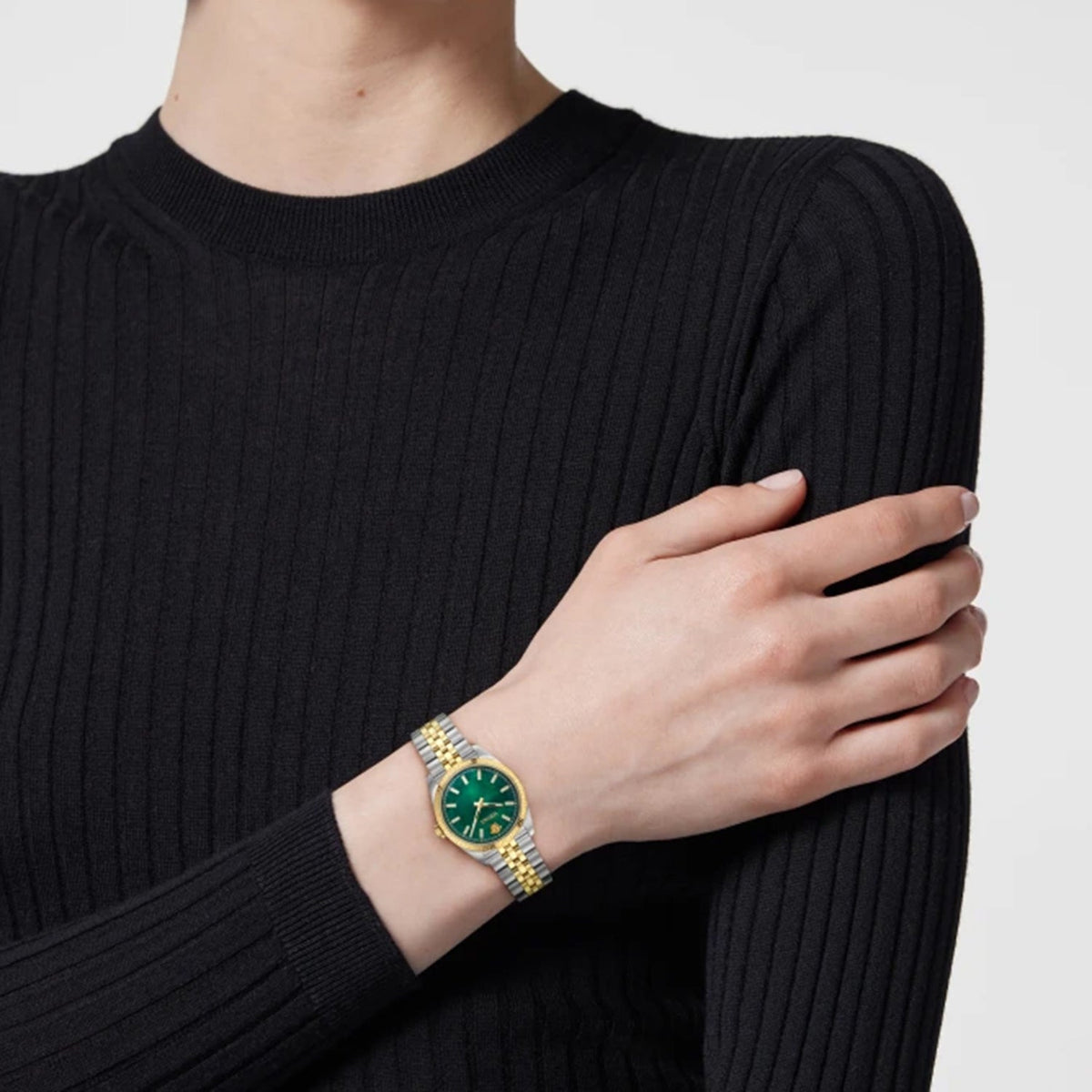 Millenyium Women Quartz Green Dial Analog Stainless Steel Watch VE5K00426