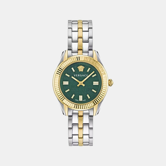 Greca Women Quartz Green Dial Analog Stainless Steel Watch VE6C00423