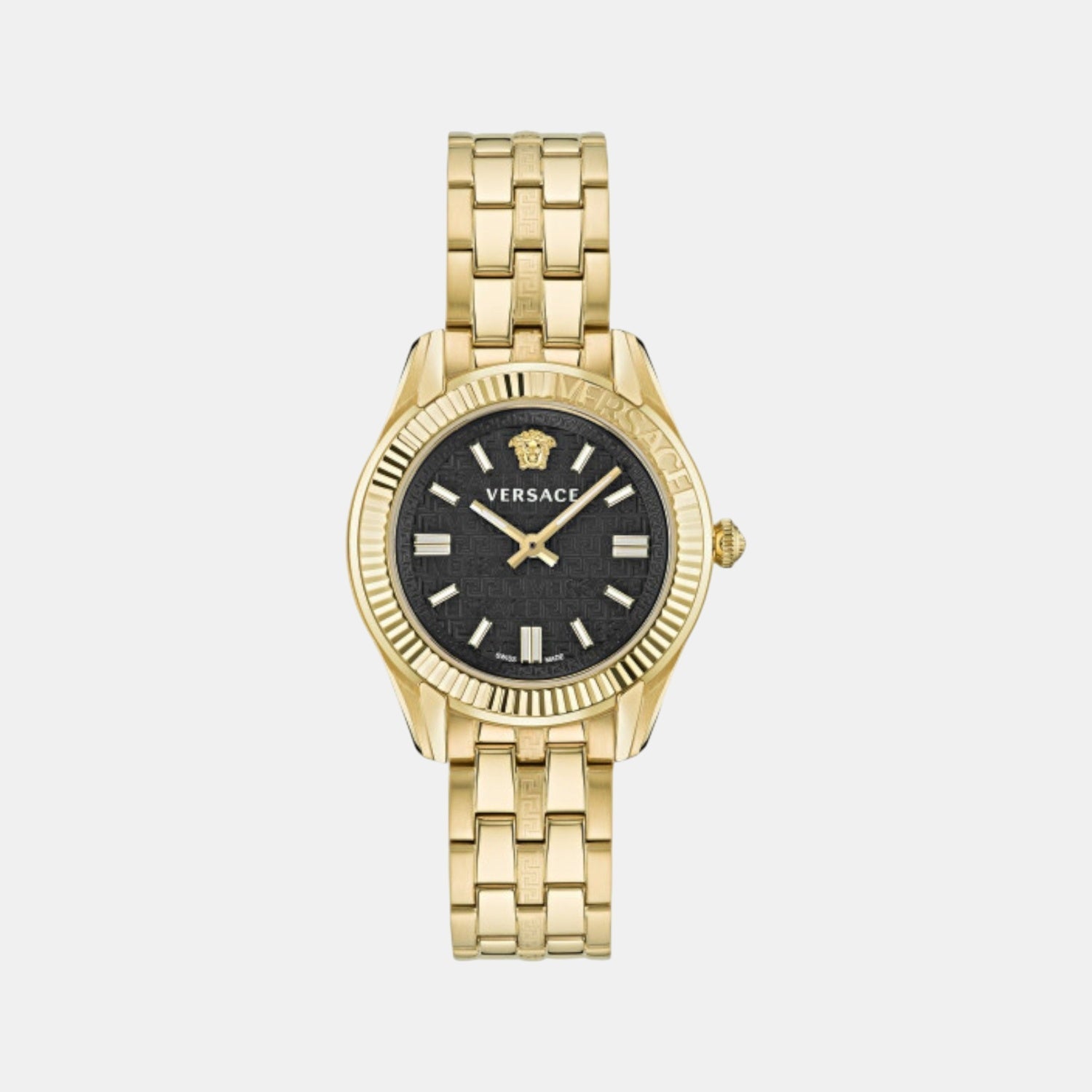 Greca Women Quartz Black Dial Analog Stainless Steel Watch VE6C00623