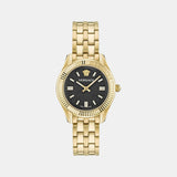 Greca Women Quartz Black Dial Analog Stainless Steel Watch VE6C00623