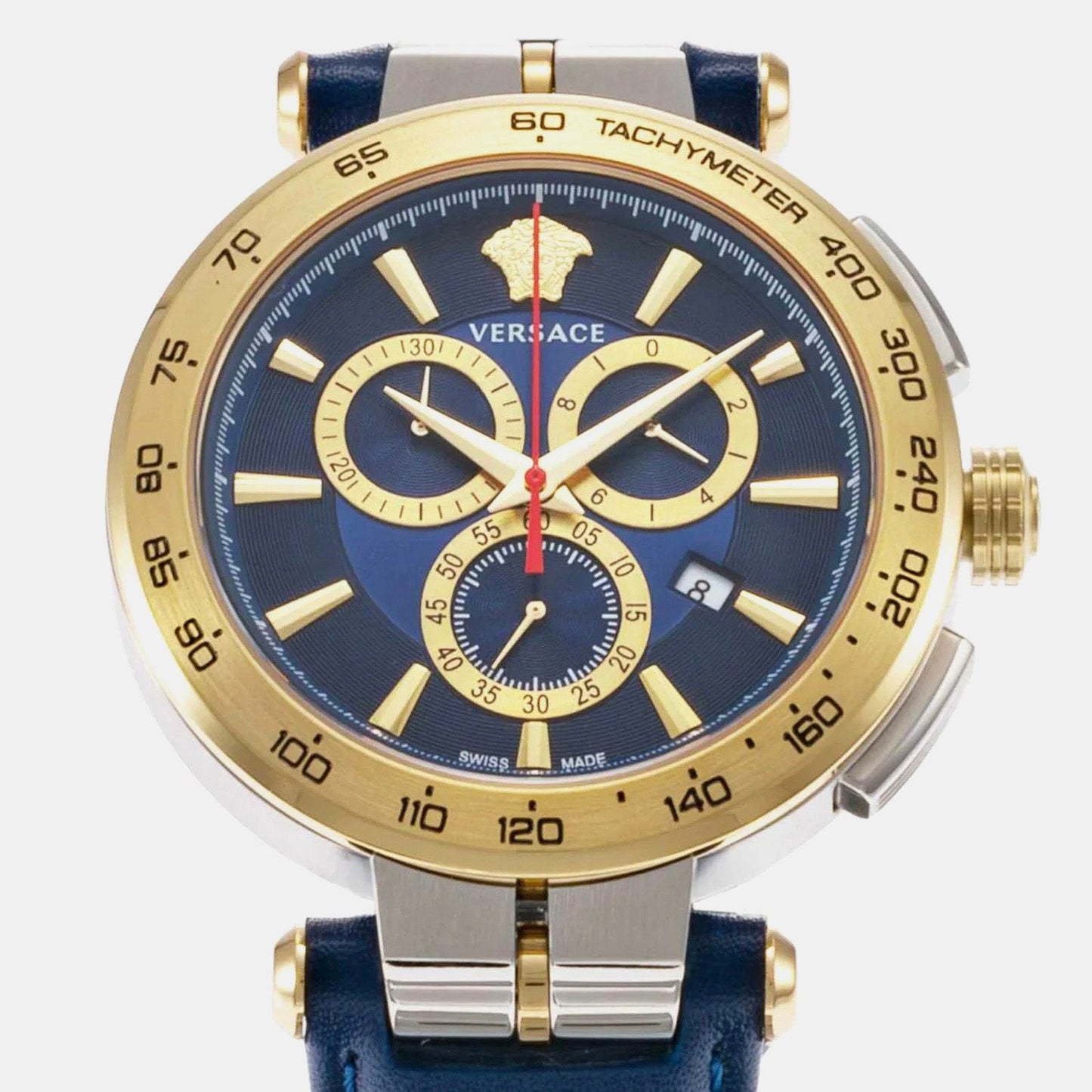 Aion Men Quartz Blue Dial Chronograph Leather Watch VE6CA0223