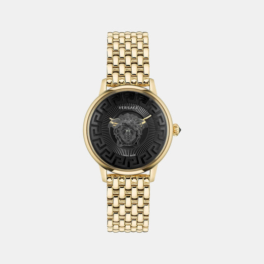 Medusa Alchemy(Wc-6F) Women Quartz Black Dial Analog Stainless Steel Watch VE6F00523