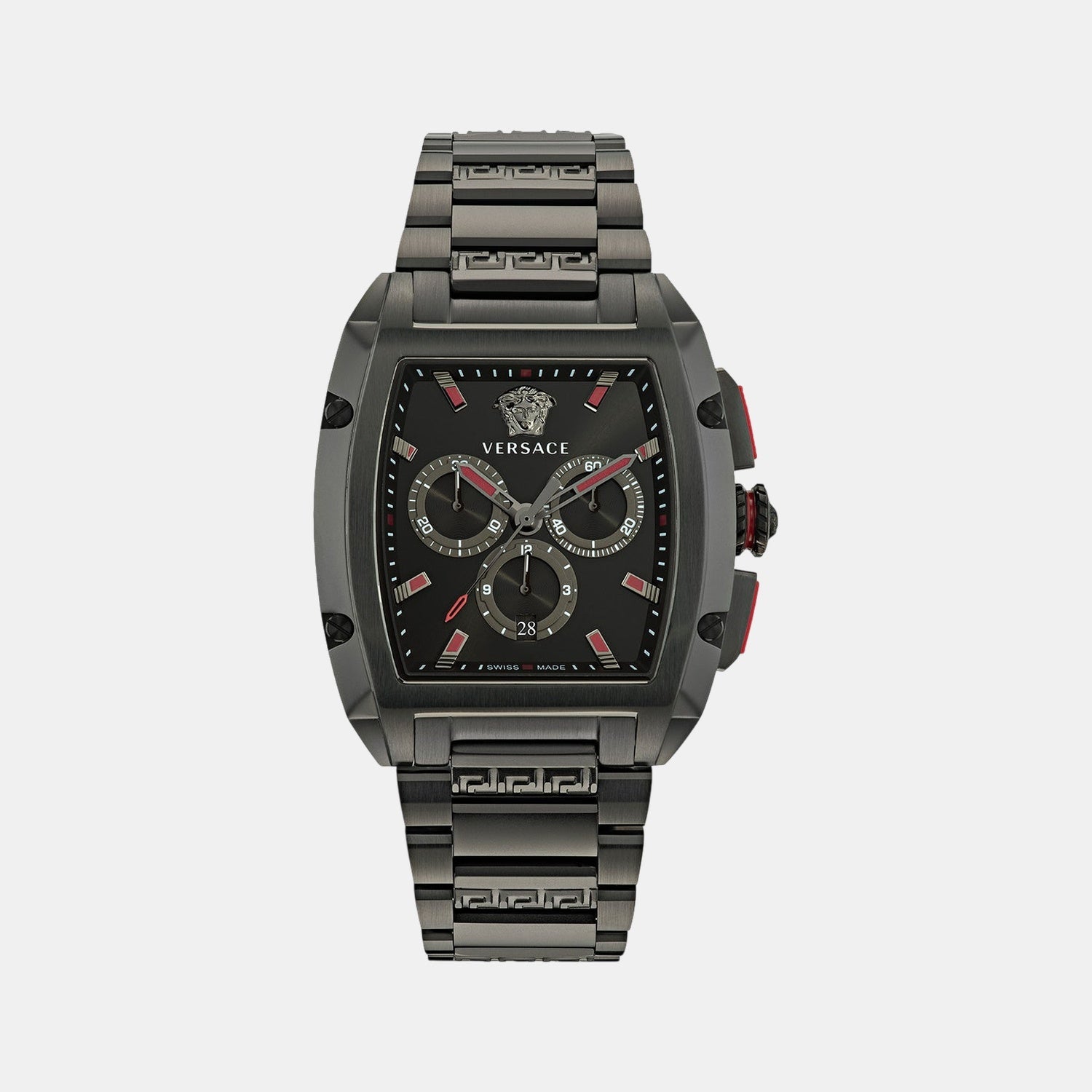 Sky Dusk Men Quartz Black Tonneau Dial Chronograph Stainless Steel Watch VE6H00623