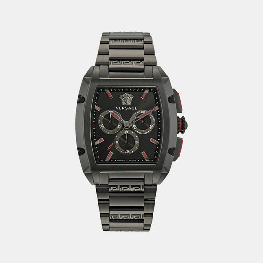 Sky Dusk Men Quartz Black Tonneau Dial Chronograph Stainless Steel Watch VE6H00623