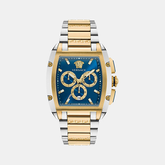Versace Dominus(Wc-6H) Men Quartz Blue Dial Chronograph Stainless Steel Watch VE6H00723