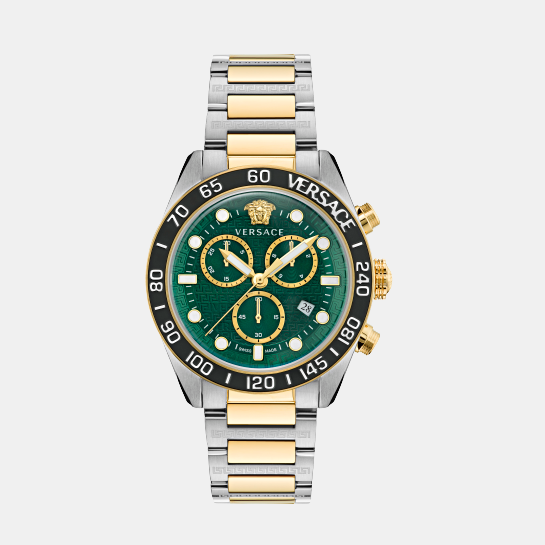 Greca Men Quartz Green Dial Chronograph Stainless Steel Watch VE6K00423