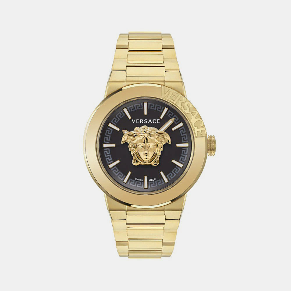 Medusa Infinite Men Quartz Black Dial Analog Stainless Steel Watch VE7E00623
