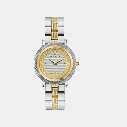 Greca Women Quartz White Dial Analog Stainless Steel Watch VE7F00423
