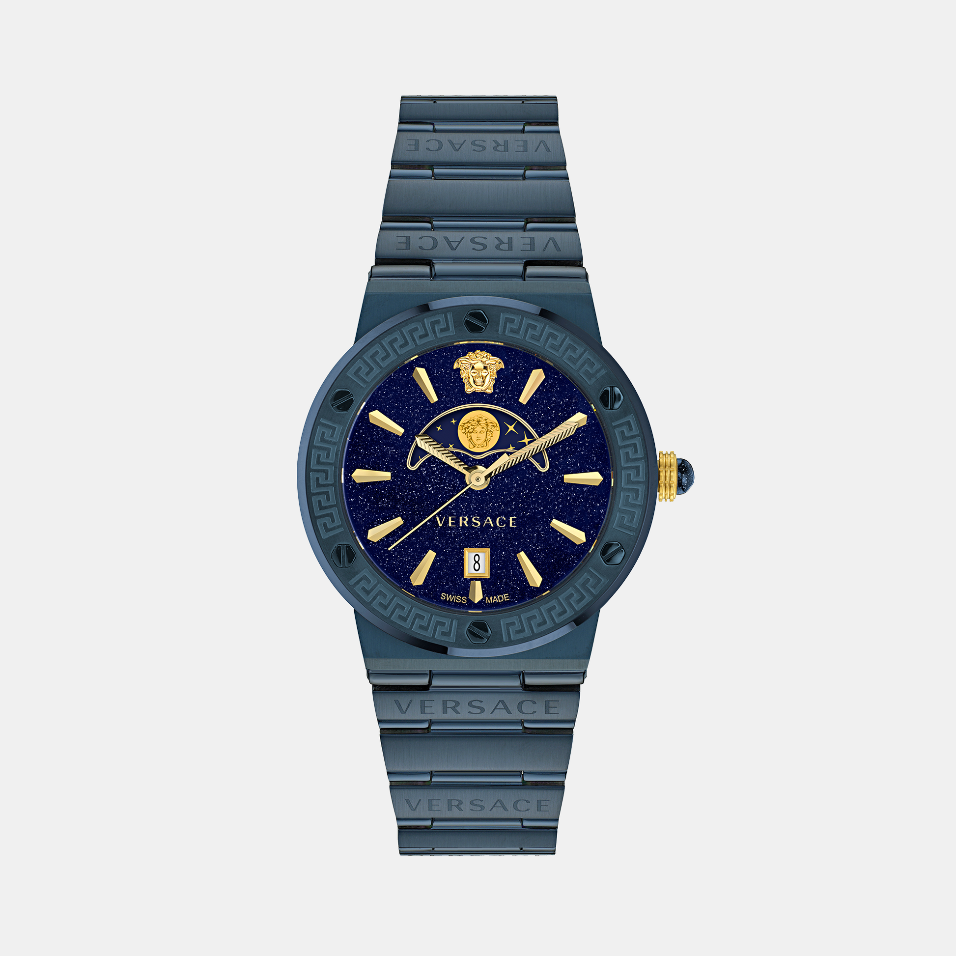 Greca Unisex Quartz Blue Dial Analog Stainless Steel Watch VE7G00423