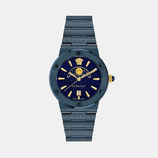 Greca Unisex Quartz Blue Dial Analog Stainless Steel Watch VE7G00423