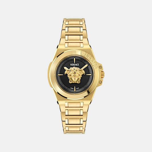 Hera Women Quartz Black Dial Analog Stainless Steel Watch VE8D00624