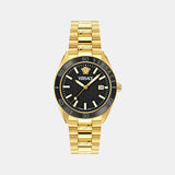 V Dome Men Quartz Black Dial Analog Stainless Steel Watch VE8E00624