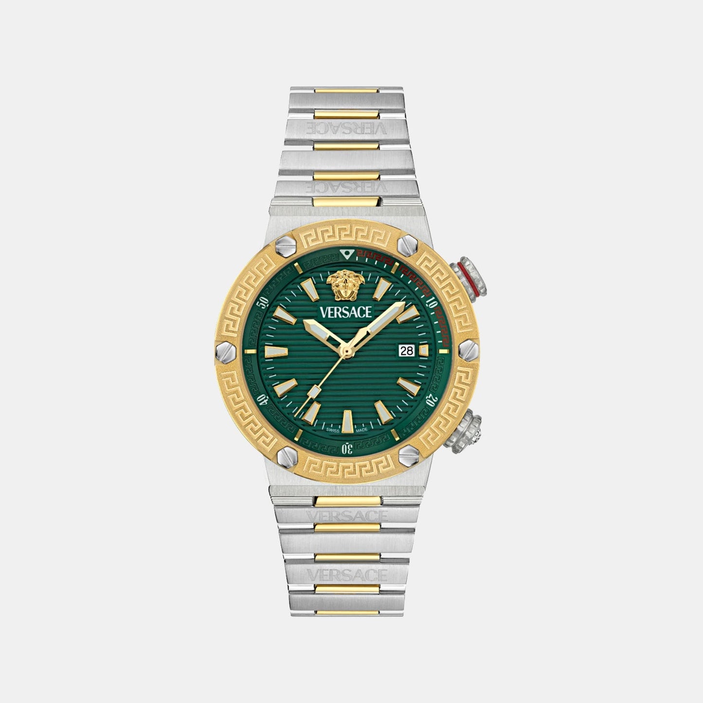 Greca Men Quartz Green Dial Analog Stainless Steel Watch VE8G00524