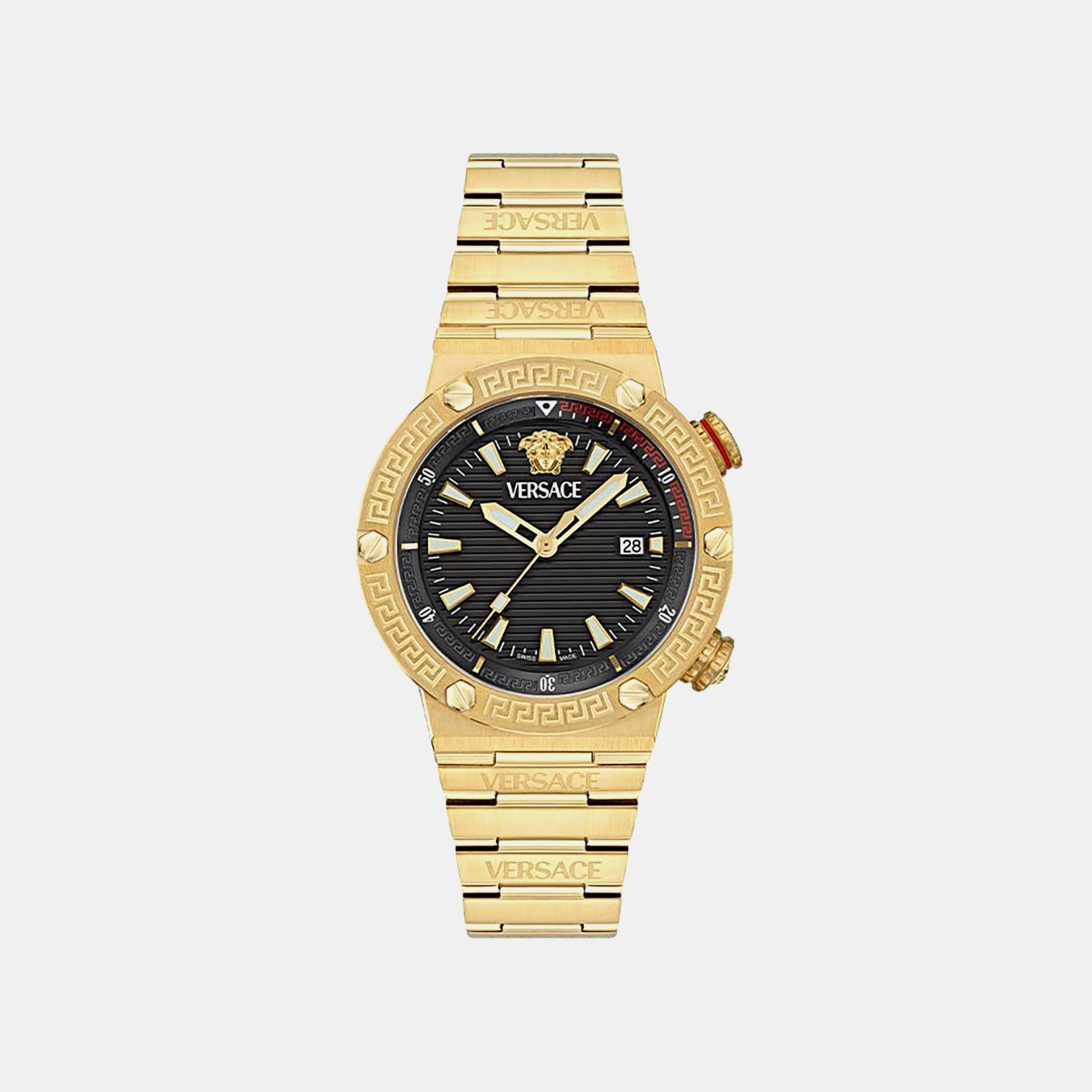 Greca Logo Diver(Wc-8G) Men Quartz Black Dial Analog Stainless Steel Watch VE8G00624