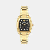 Dominus Women Quartz Black Dial Analog Stainless Steel Watch VE8K00524