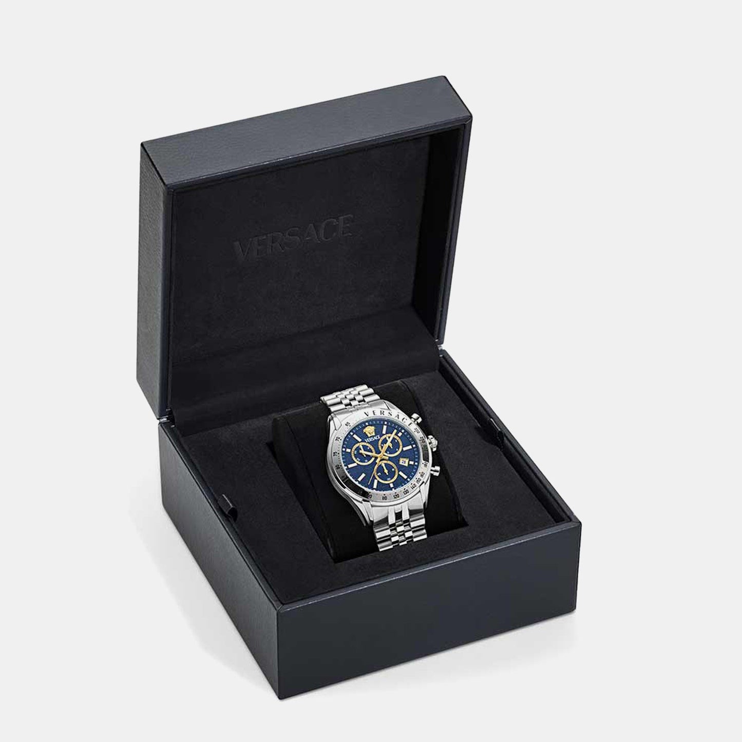 Men Quartz Blue Dial Chronograph Stainless Steel Watch VE8R00324