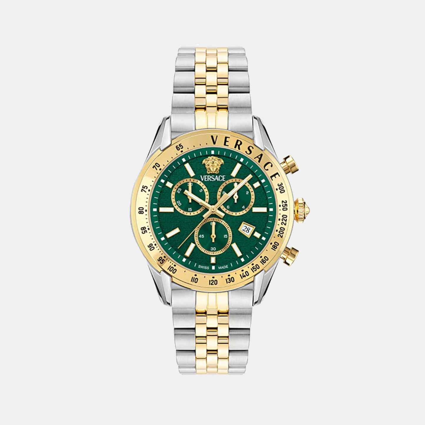 Men Quartz Green Dial Chronograph Stainless Steel Watch VE8R00524