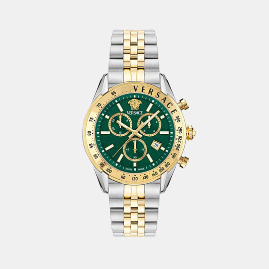 Men Quartz Green Dial Chronograph Stainless Steel Watch VE8R00524