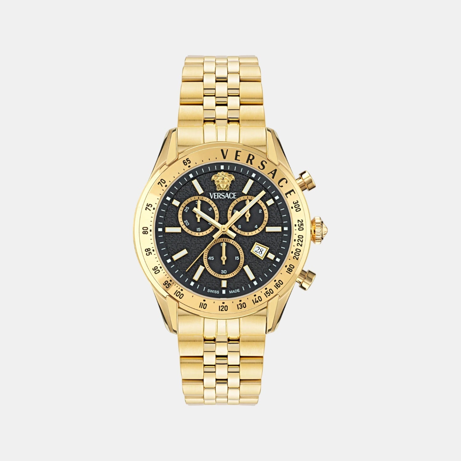 Men Quartz Black Dial Chronograph Stainless Steel Watch VE8R00624