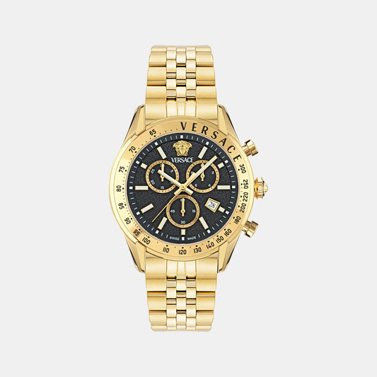 Men Quartz Black Dial Chronograph Stainless Steel Watch VE8R00624
