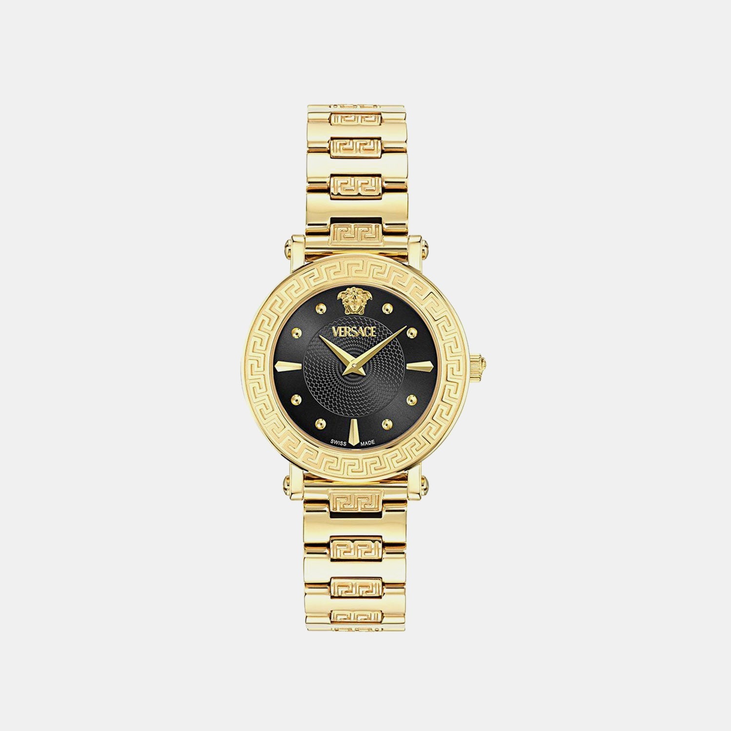 Greca Sphere(Wc-9C) Women Quartz Black Dial Analog Stainless Steel Watch VE9C00724
