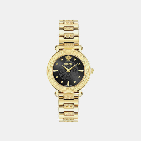 Greca Sphere(Wc-9C) Women Quartz Black Dial Analog Stainless Steel Watch VE9C00724