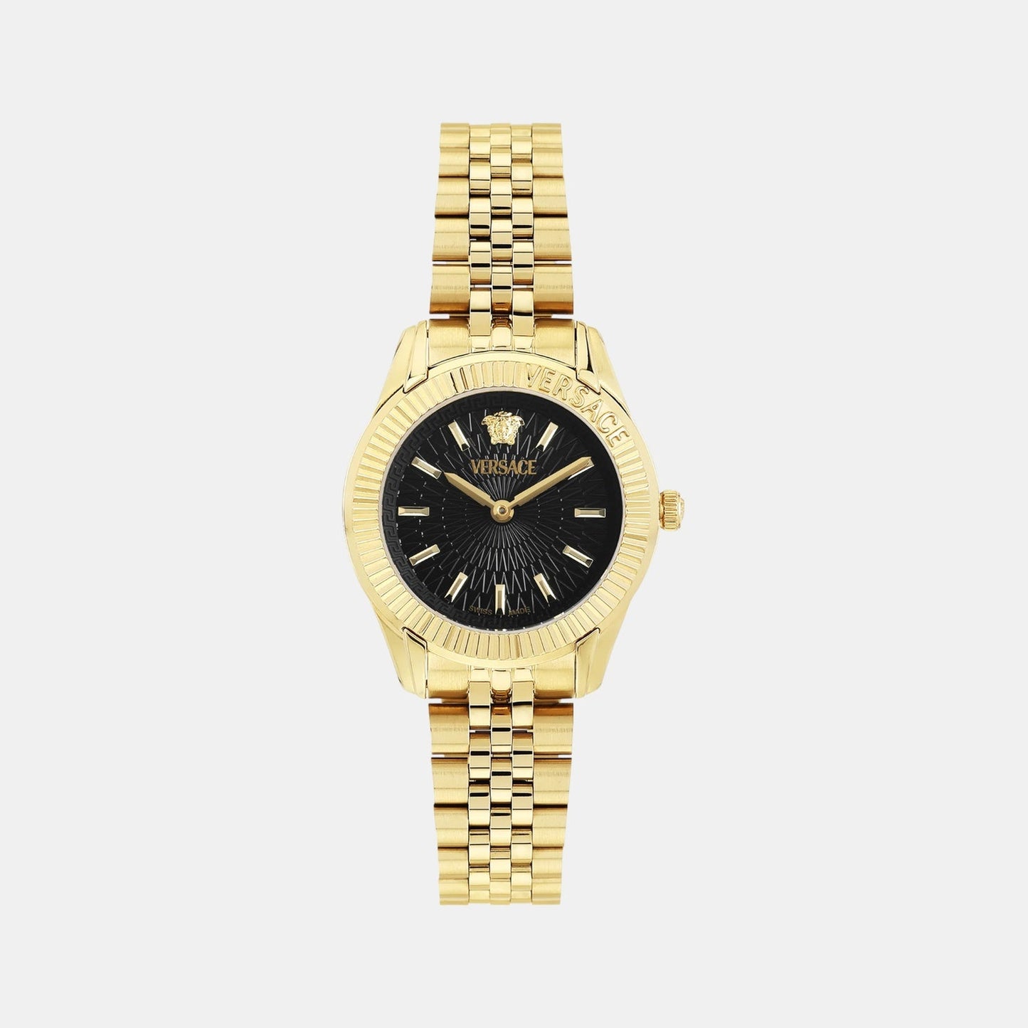 Greca Time Women Quartz Black Dial Analog Stainless Steel Watch VE9CA0424