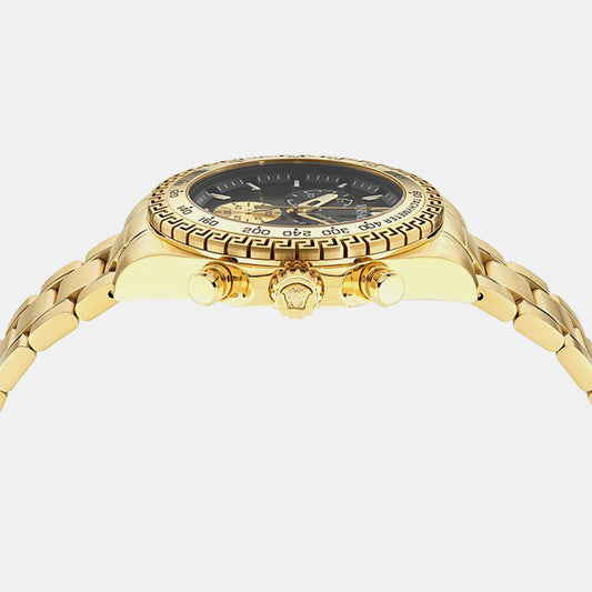 Men Quartz Black Dial Chronograph Stainless Steel Watch VE9K00524