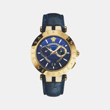 V-Race Men Quartz Blue Dial Analog Leather Watch VEBV00219