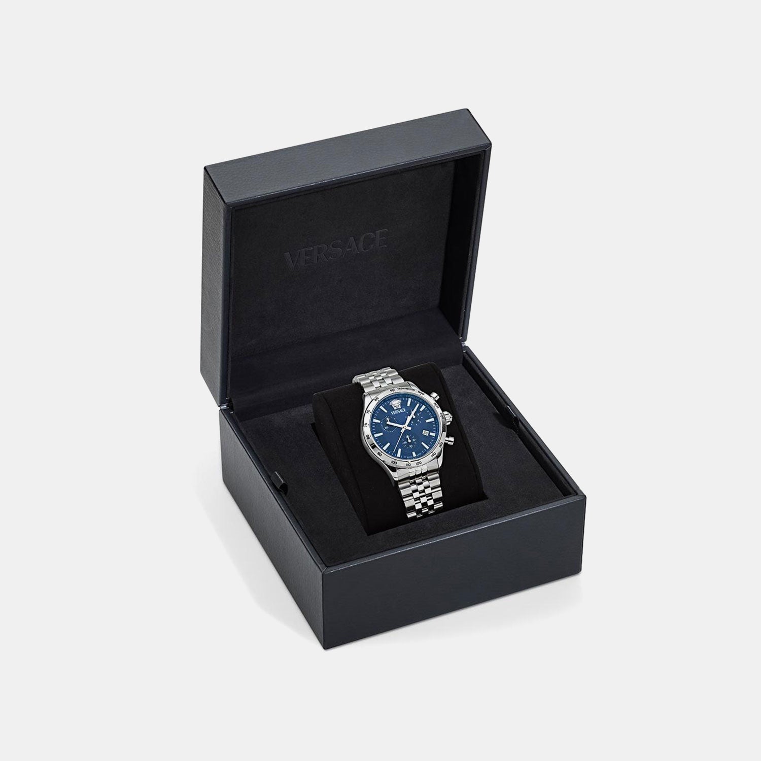 Men Quartz Blue Dial Chronograph Stainless Steel Watch VECFA0124