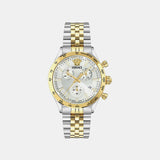 Men Quartz Silver White Dial Chronograph Stainless Steel Watch VECFA0324