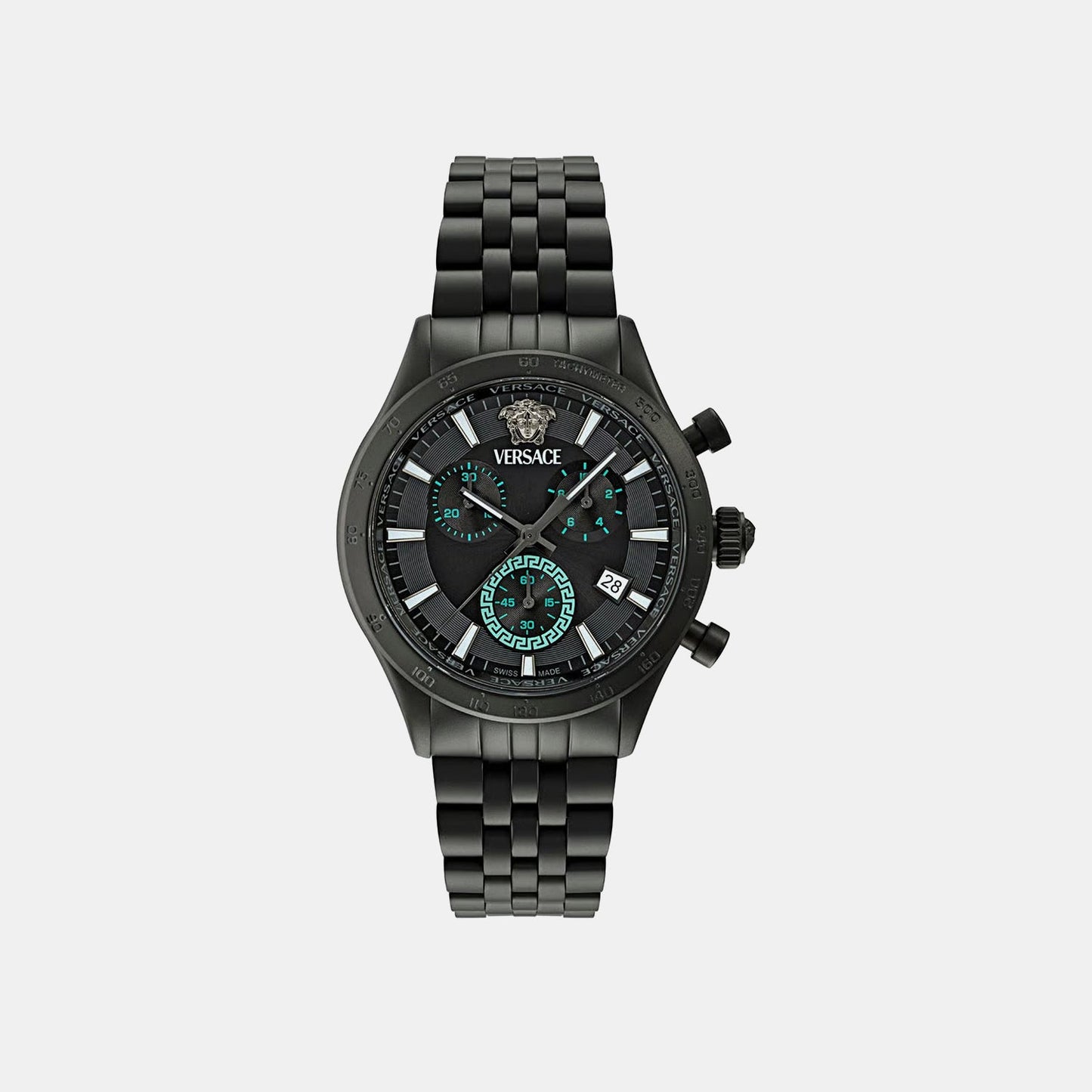 Men Quartz Black Dial Chronograph Stainless Steel Watch VECFA0624