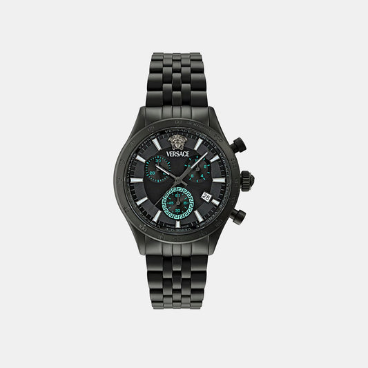 Men Quartz Black Dial Chronograph Stainless Steel Watch VECFA0624